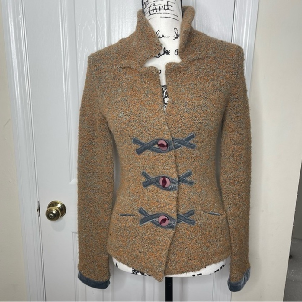 Anthropologie Tan and Gray Cardigan Sweater